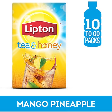 Lipton Tea and Honey Iced Green Tea To-Go Packets Mango Pineapple - 10.0 ea