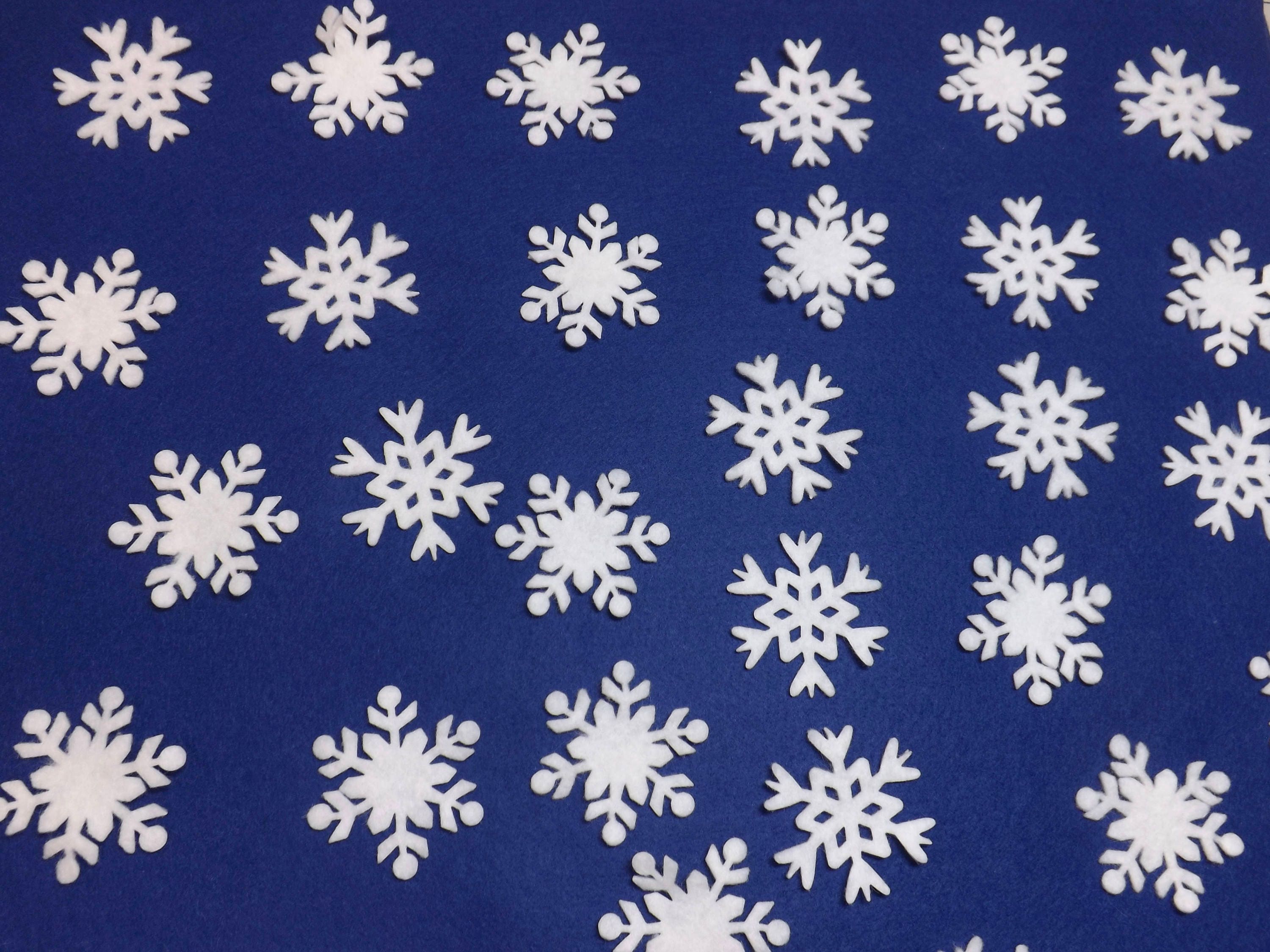 Felt Snowflakes/Wool Blend /Die Cut Snowflakes/ Christmas Die Cuts/ Diy Crafts For Kids/Christmas Scrapbook Embellishments