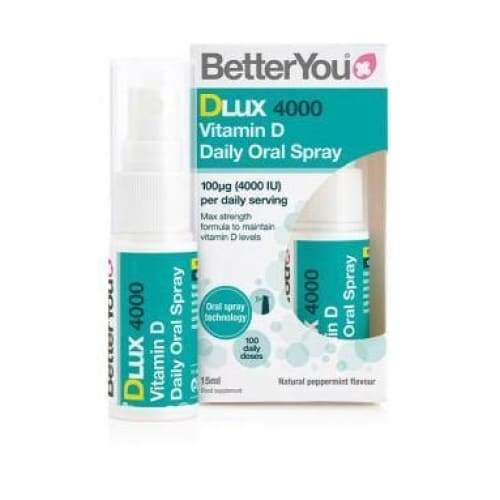 DLux 4000 Daily Vitamin D Oral Spray, Natural Peppermint - 15 ml.