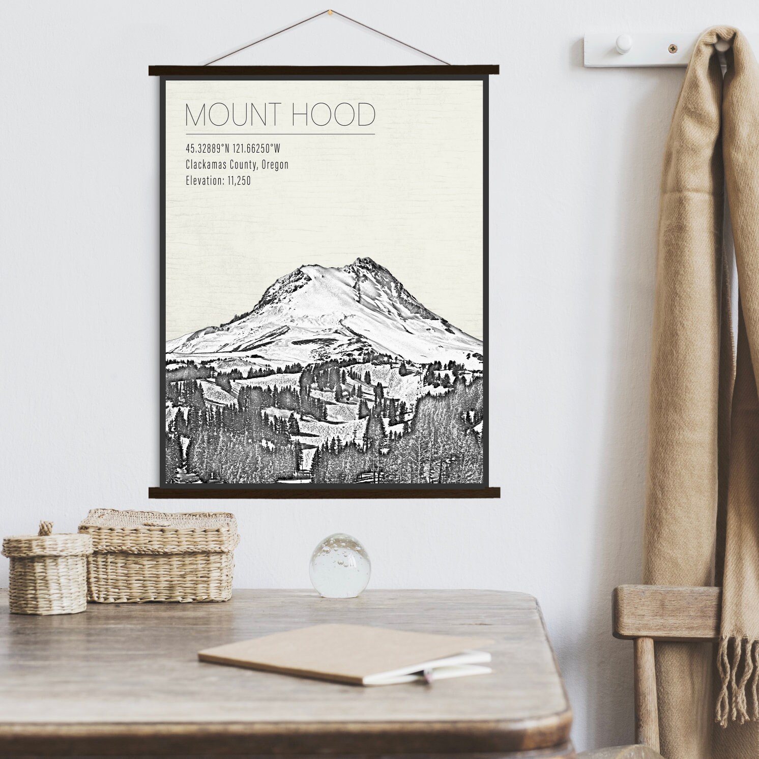 Mount Hood Oregon Ski Resort Print | Hanging Canvas Of Printed Marketplace