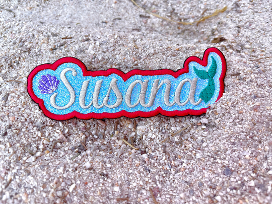 Glitter Personalized Name Patch, Custom Name Patch, Iron on Patch