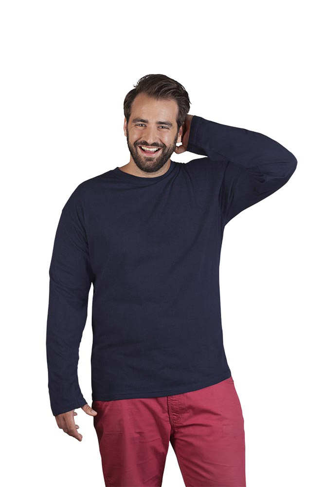 Premium Langarmshirt Plus Size Herren, Marineblau, XXXL