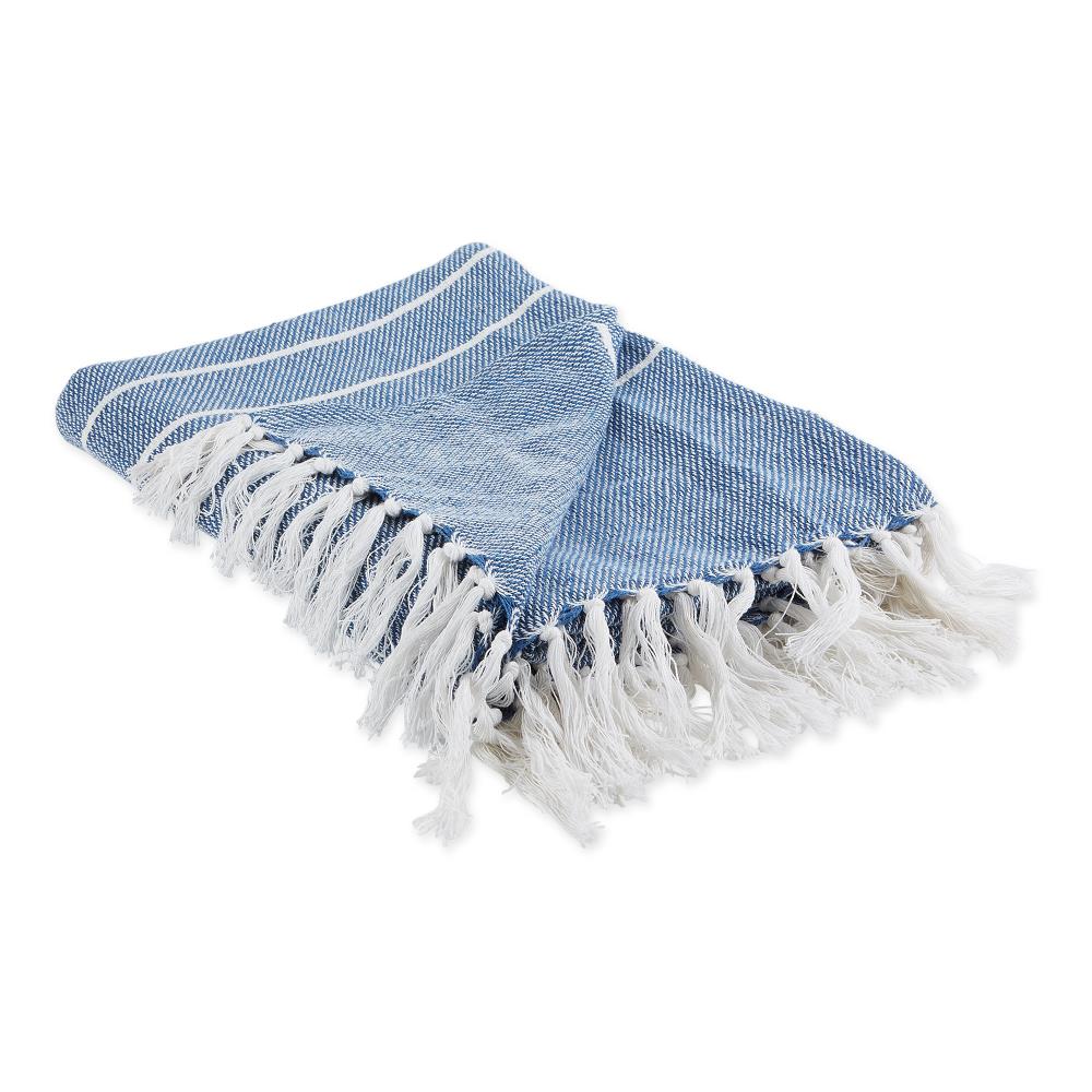 DII French Blue and White Blend Throw | CAMZ10381