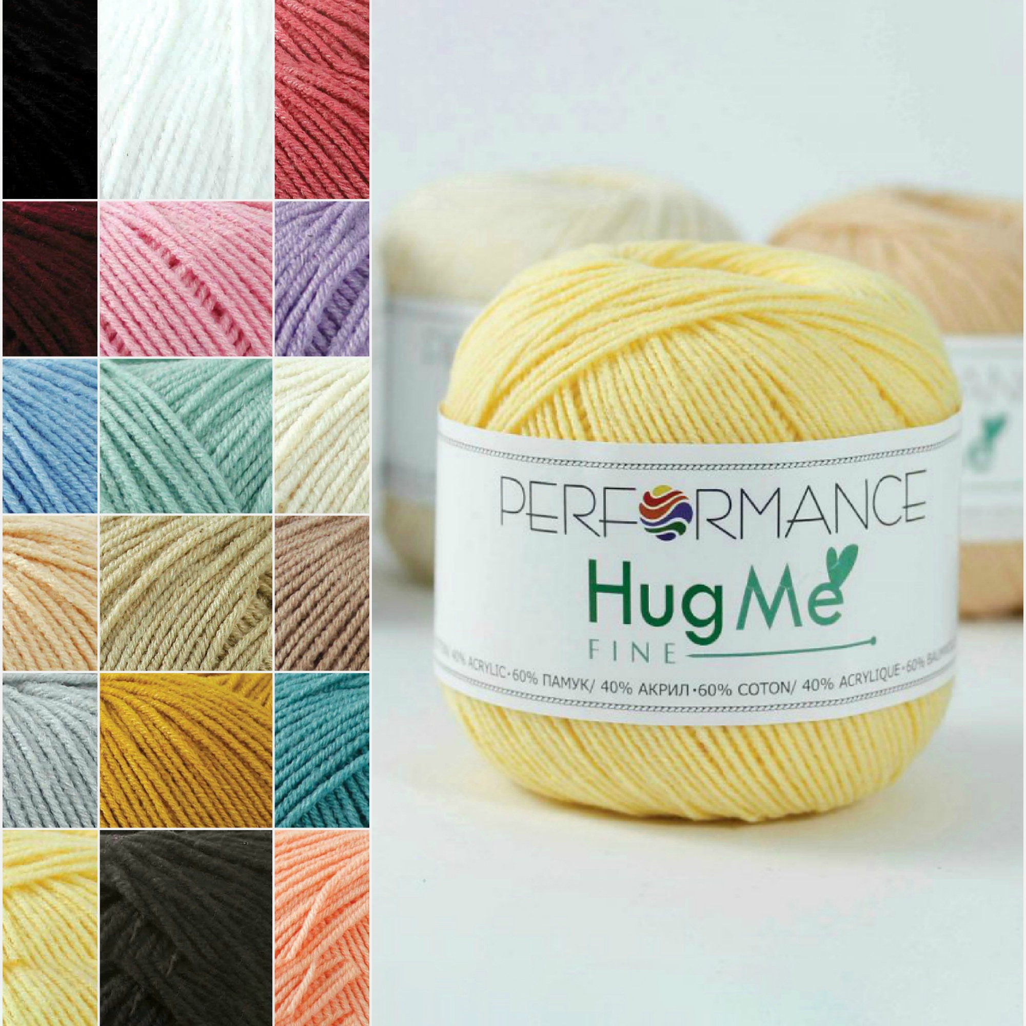 Cotton & Acrylic Yarn, Cotton Blend, Soft Knitting Sport Worsted Hypoallergenic Amigurumi Crochet Thread Baby Blanket