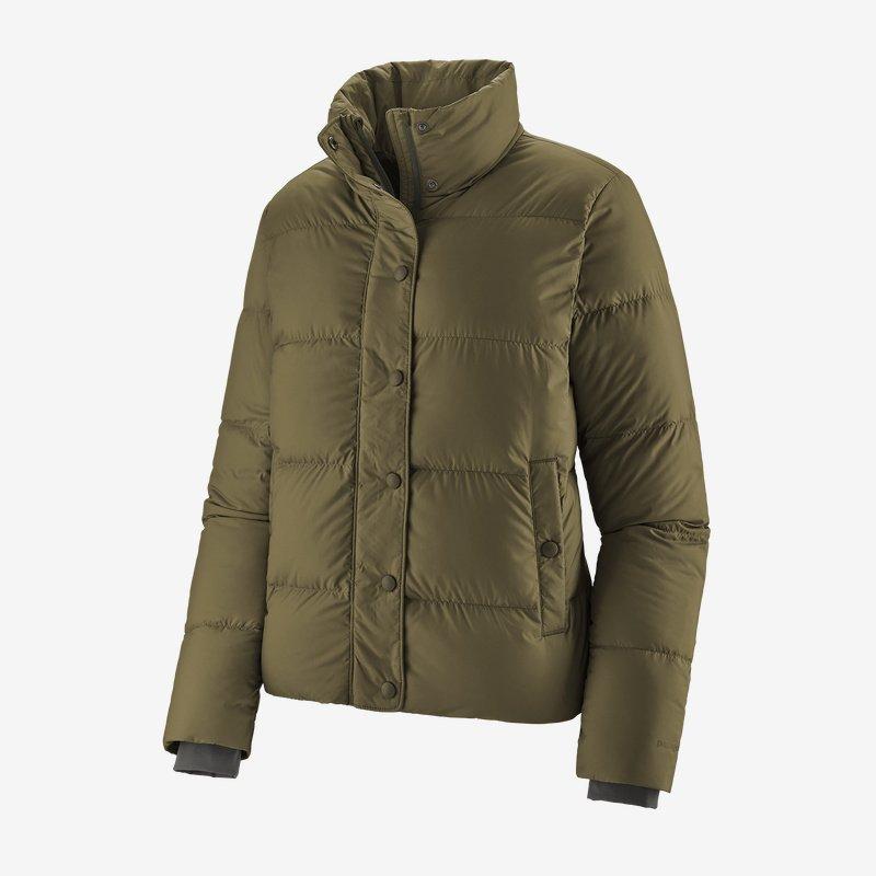 Patagonia Women's Silent Down Jacket - Recycled Down, Basin Green / XL