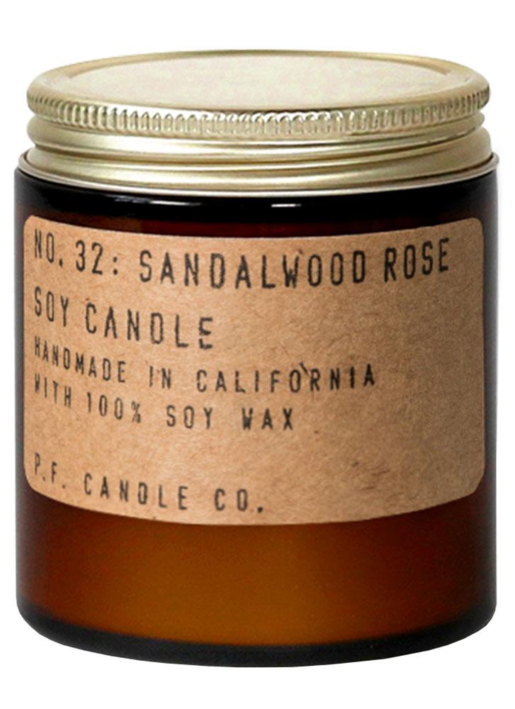 P.F. Candle Co. No. 32 Sandalwood Rose Mini Soy Jar Candle
