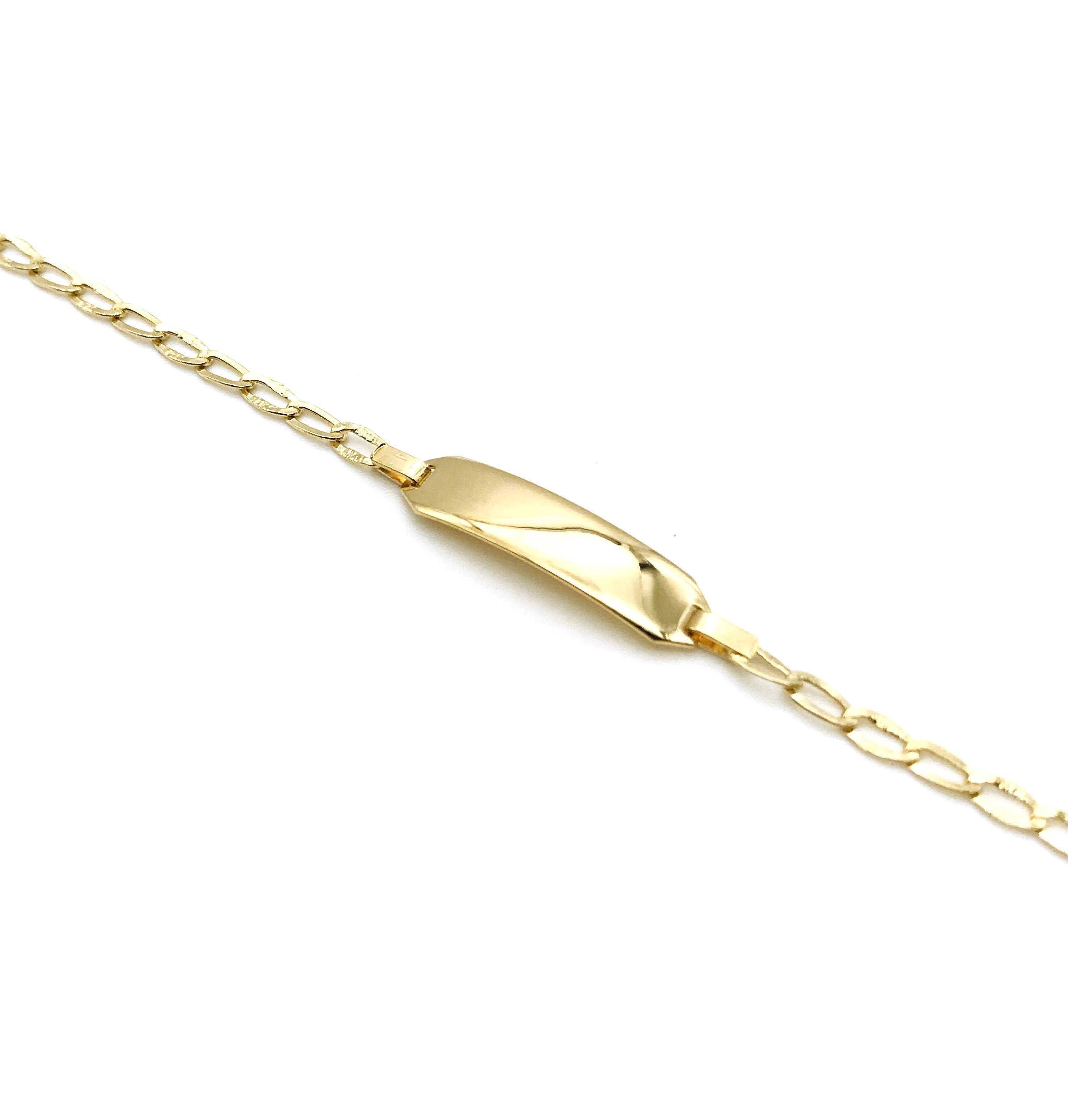 18K Yellow Gold Customizable Bracelet For Ladies & Childs - Free Engraving Gift Box Solid Handmade Made in Italy