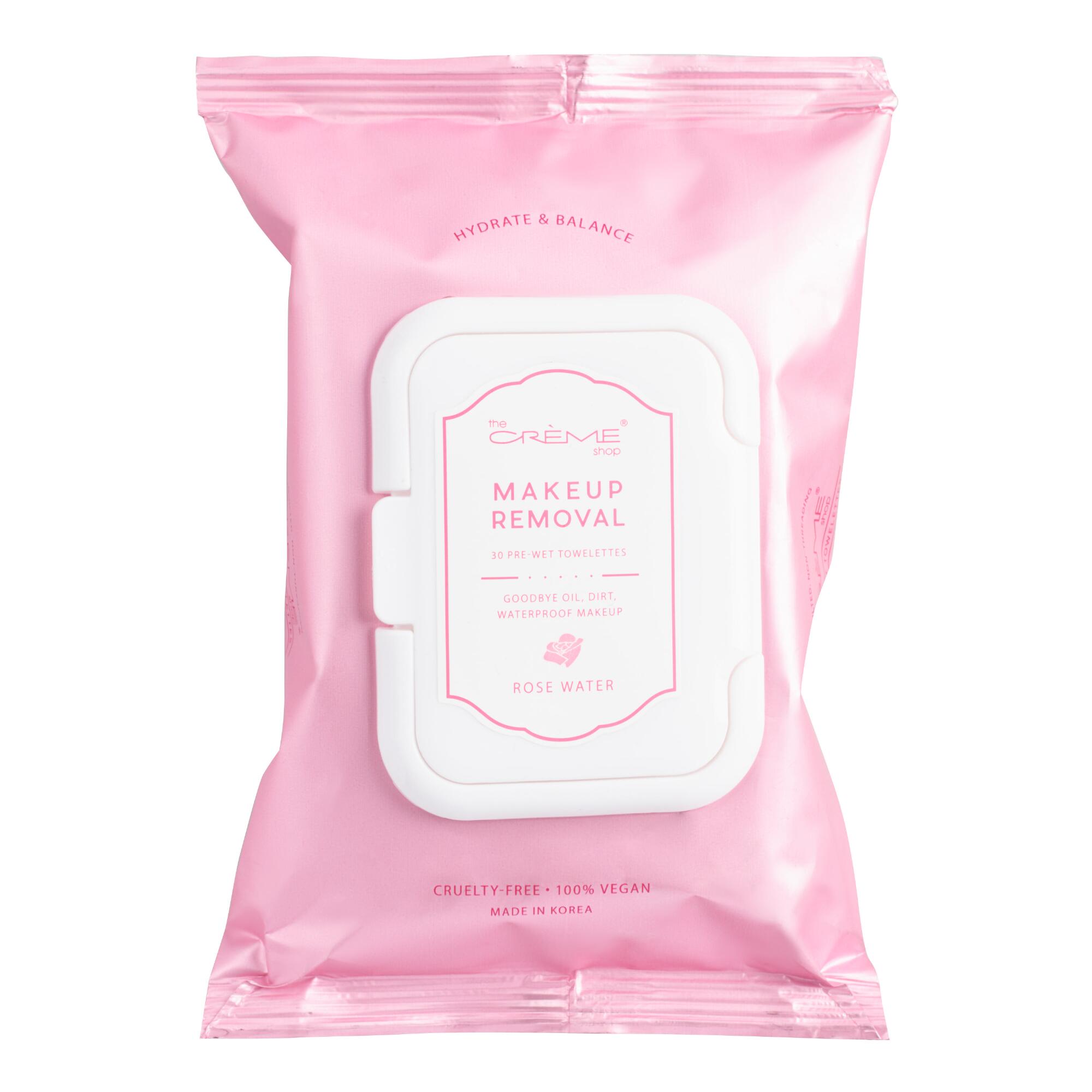 Creme Shop Korean Beauty Rose Water Makeup Removal Wipes by World Market