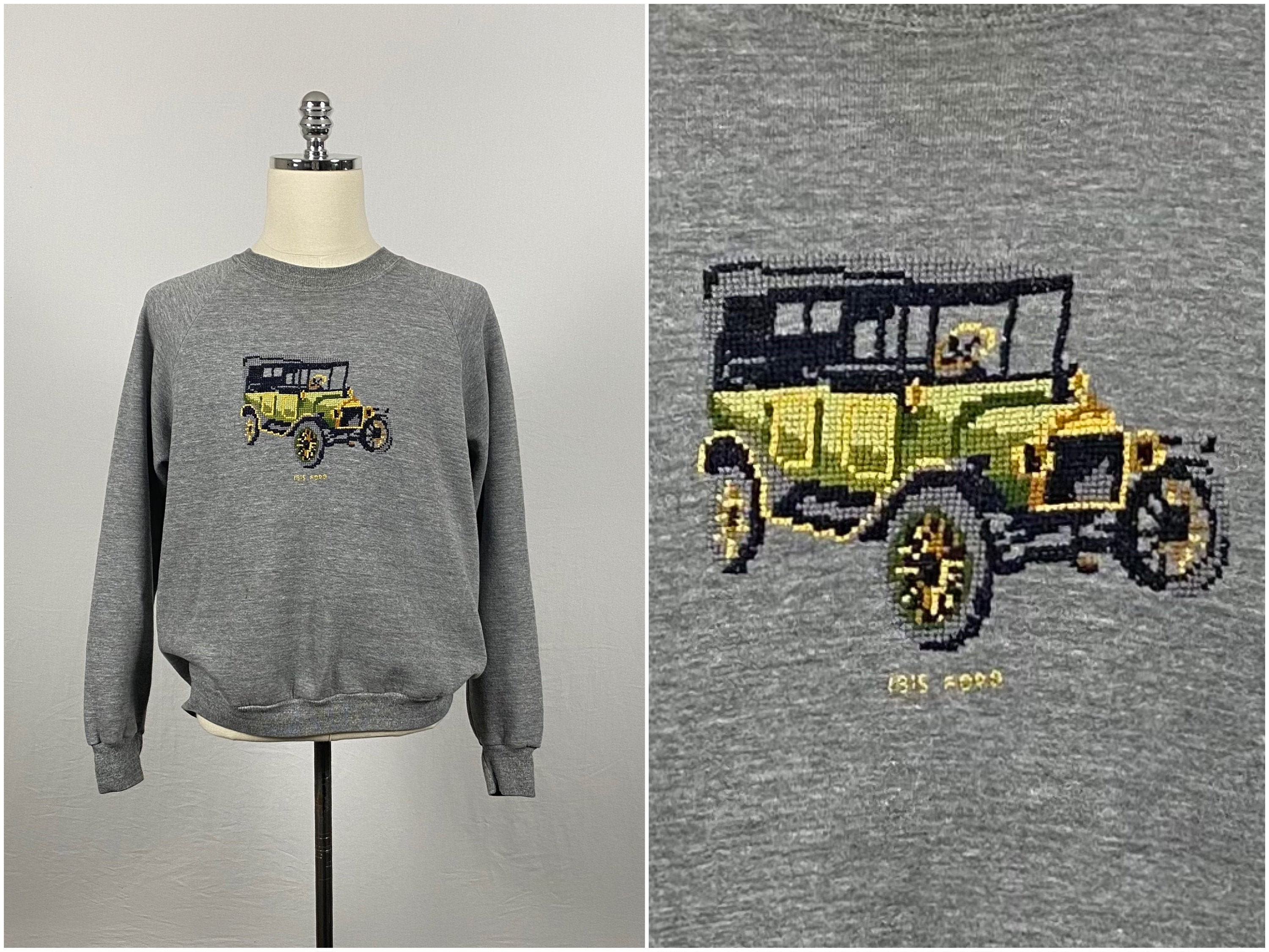Vintage 70S Dickies Rayon Tri Blend Model T Ford Raglan Crewneck Sweatshirt | L/M