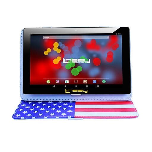 LINSAY F10 Series 10.1" Tablet, WiFi, 2GB RAM, 32GB, Android 10, Black w/USA Style Case (F10XIPSBCUSAS)
