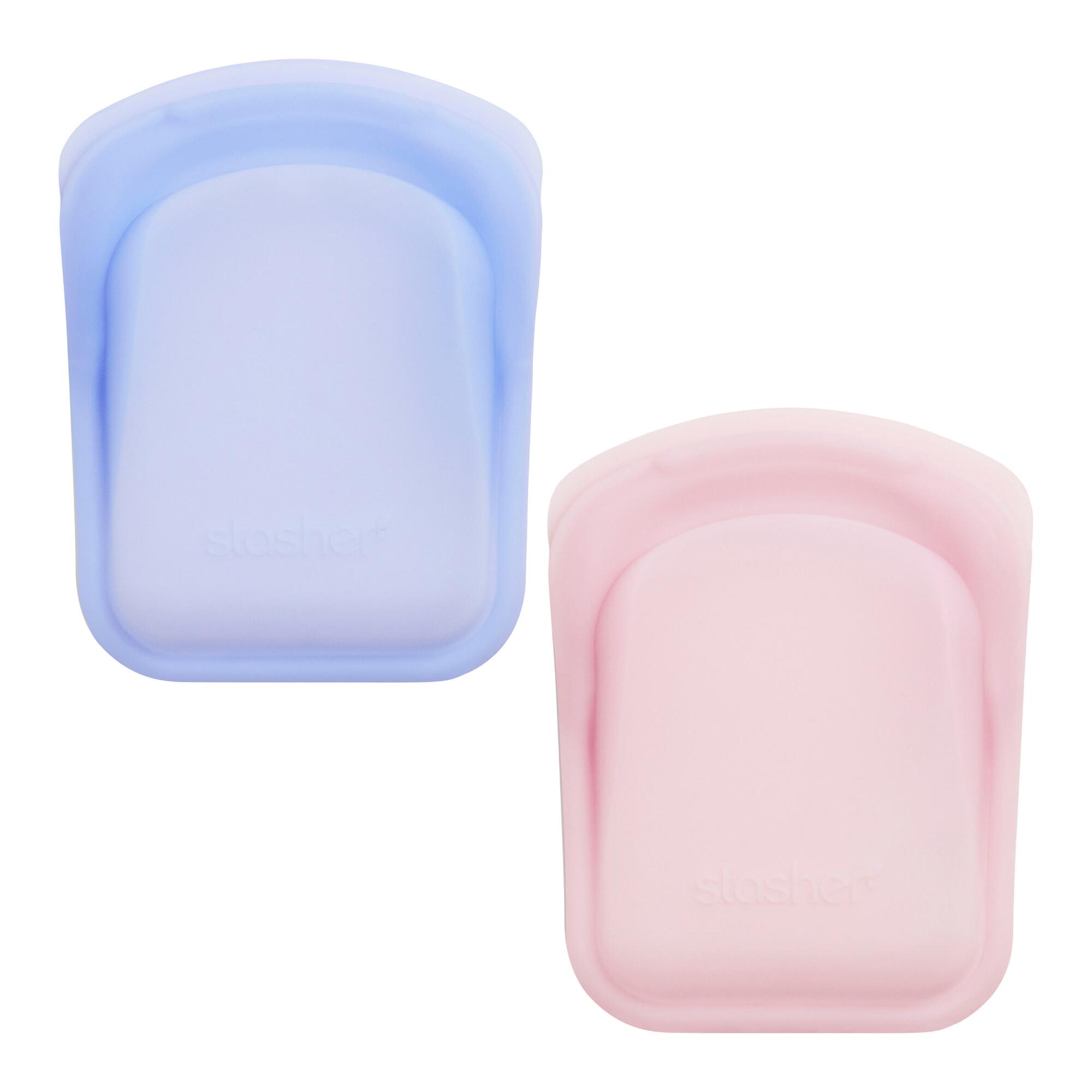Stasher Pastel Reusable Silicone Pocket Storage Bags 2 Pack: Multi by World Market