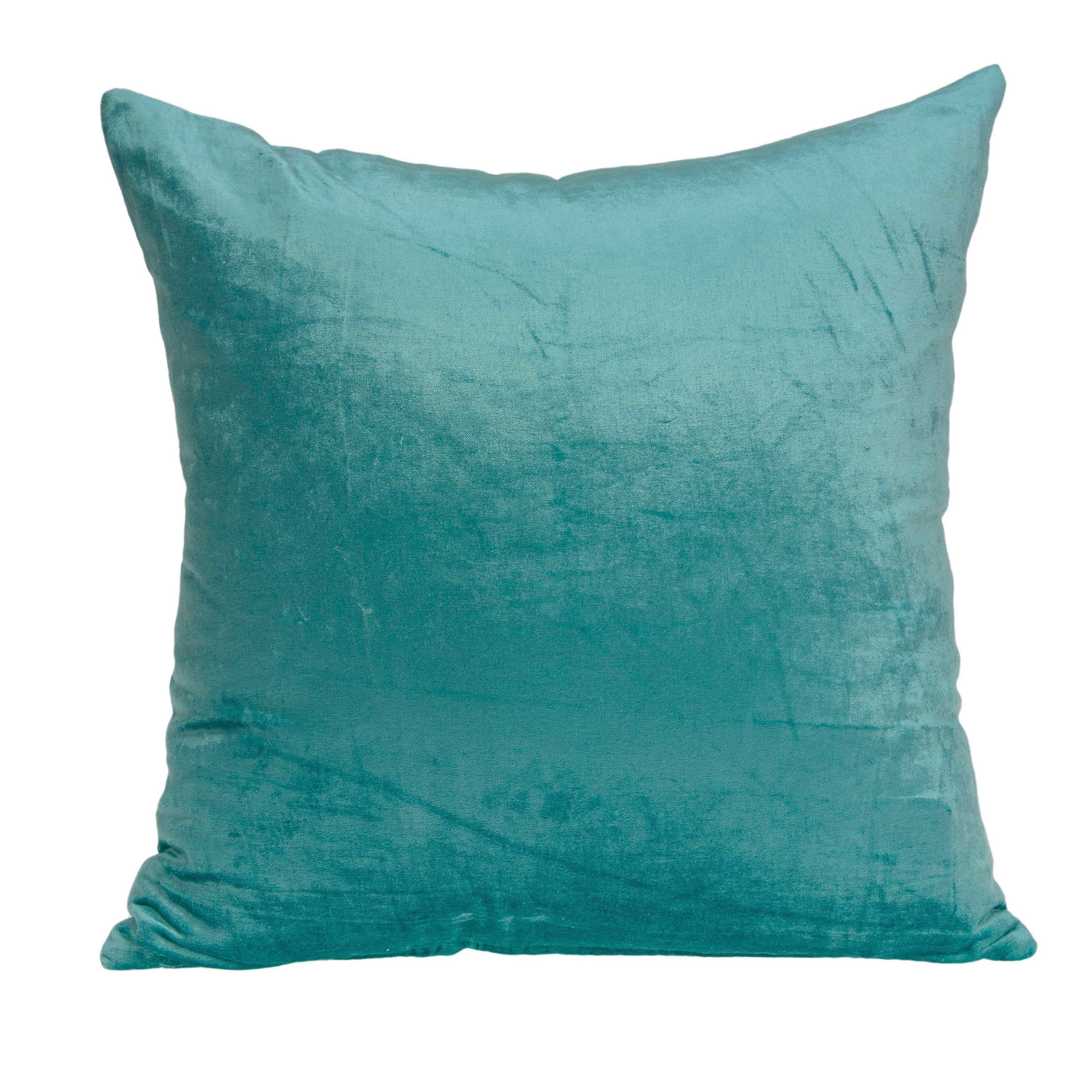 HomeRoots Jordan Aqua Standard Cotton Viscose Blend Pillow Case in Off-White | 334182