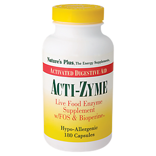 Acti-Zyme Activated Digestive Aid with FOD & Boperine (180 Vegetarian Capsules)