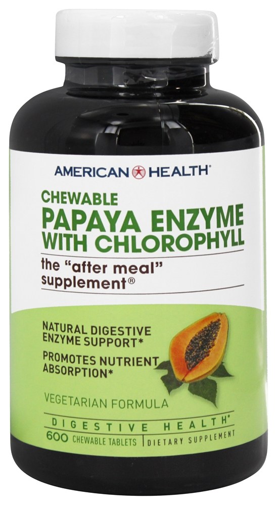 American Health - Chewable Papaya Enzyme with Chloropyll - 600 Tablets