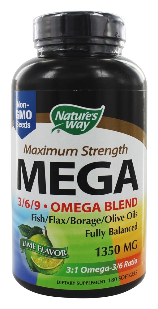 Nature's Way - Mega 3 6 9 Omega EFA Blend Lime 1350 mg. - 180 Softgels