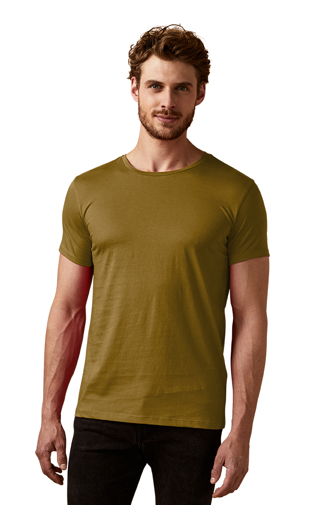 X.O Rundhals T-Shirt Herren, Olivegrün, L