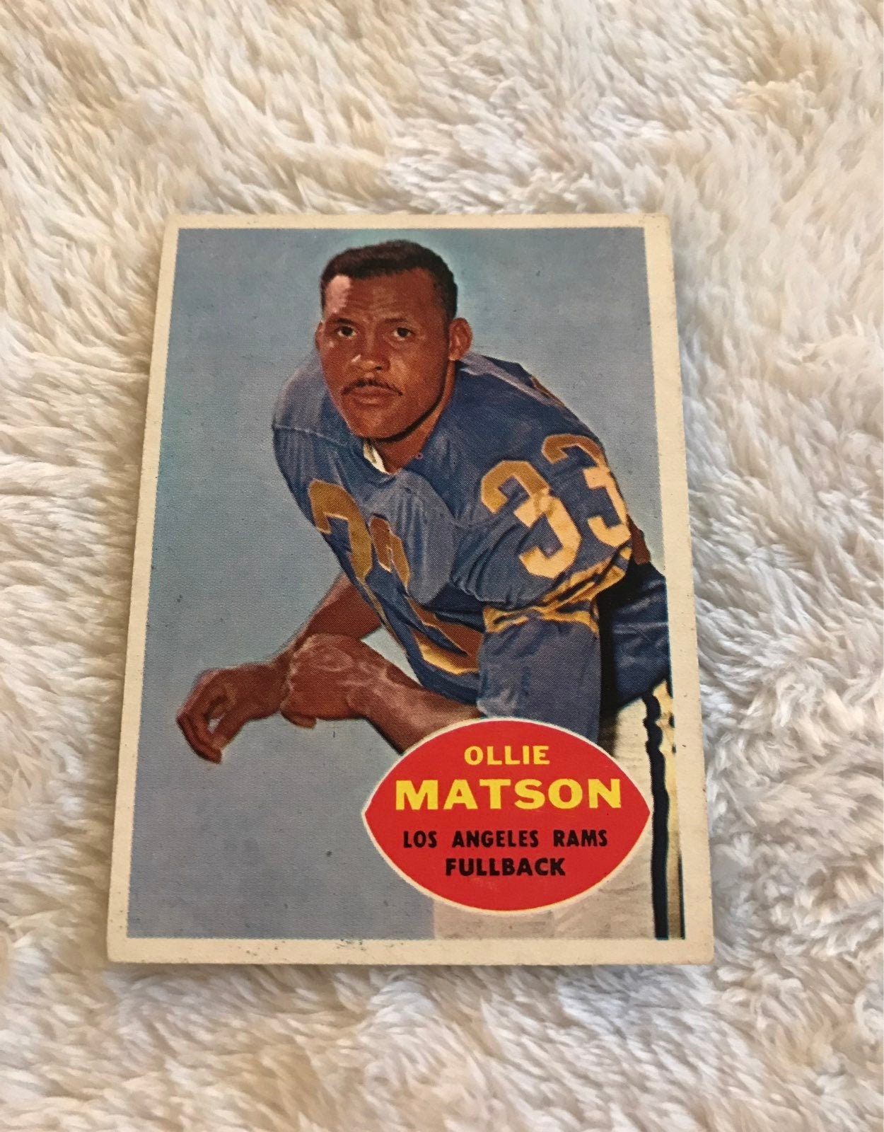 1960 Topps Football Ollie Matson, Nfl, Rams, Card, Authentic Original