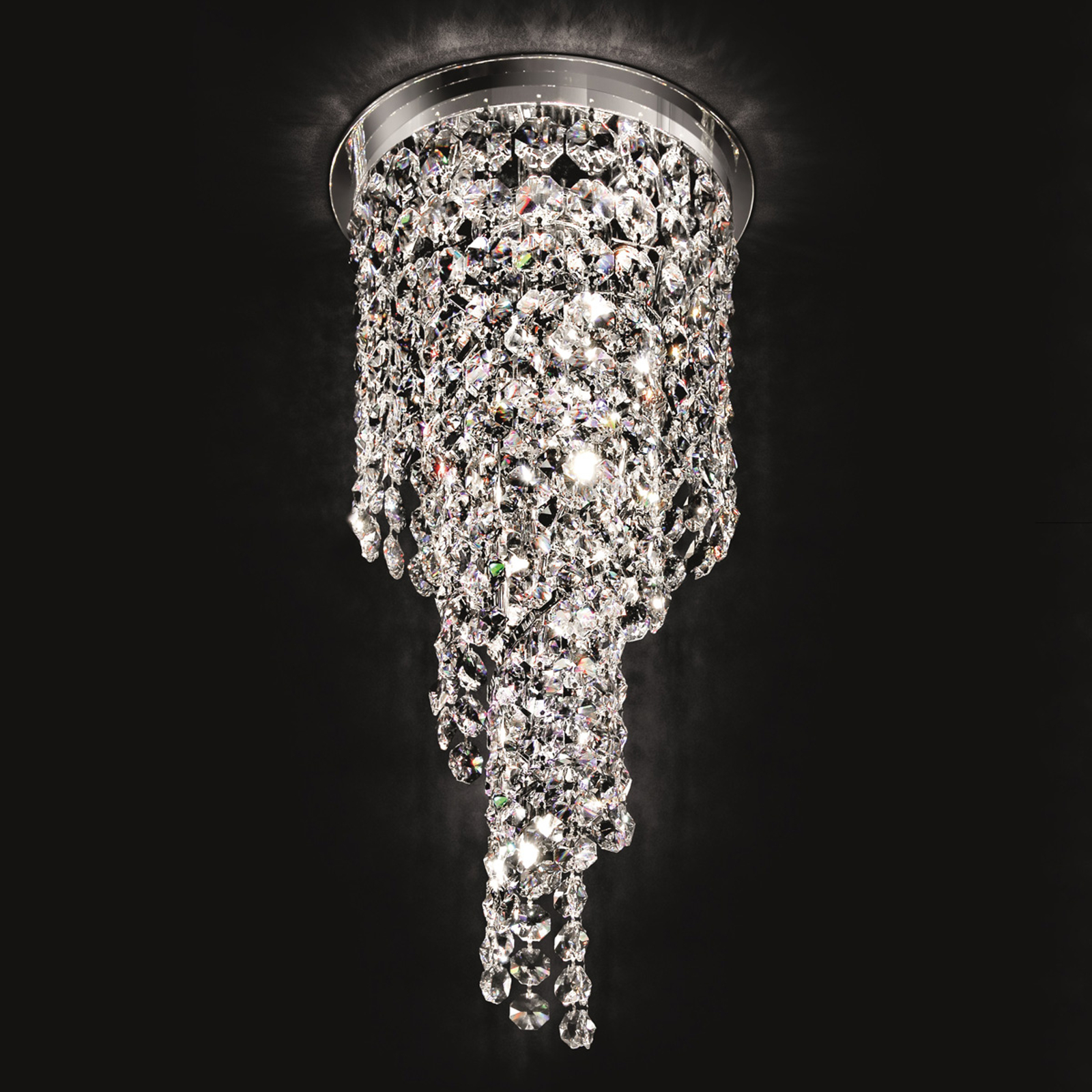 Spiraalinmuotoinen kristallikattolamppu Shine 30cm