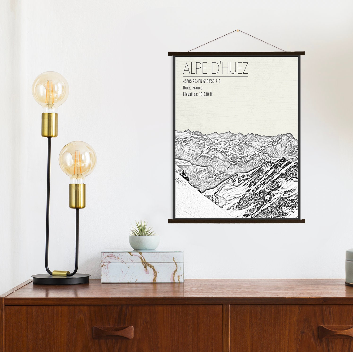 Alpe D'huez France Ski Resort | Hanging Canvas Of Printed Marketplace