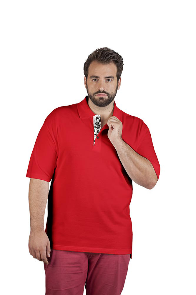 Superior Poloshirt "Graphic" 501 Plus Size Herren, Rot, XXXL
