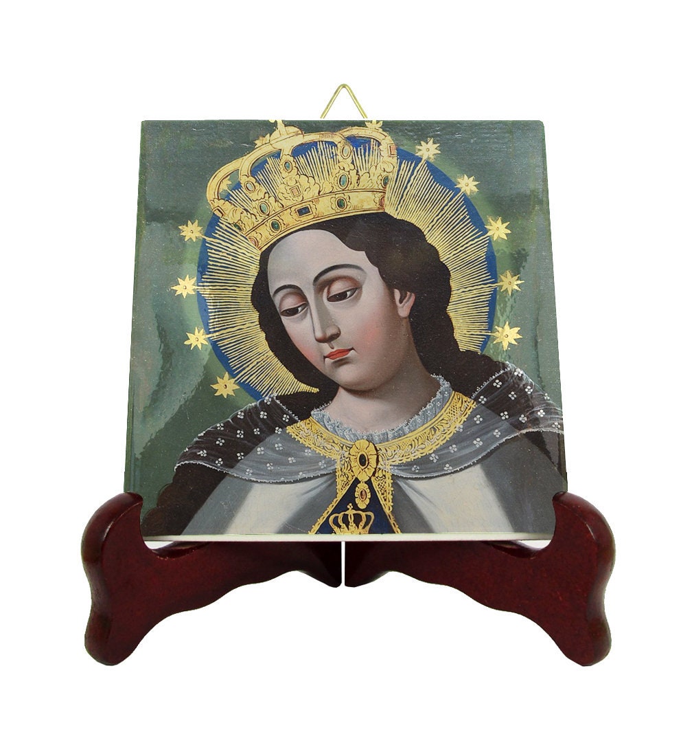 Catholic Gifts - Our Lady Of Mercy Religious Icon On Tile Virgin Mary Icons Catholic Gift Art Holy Colonial