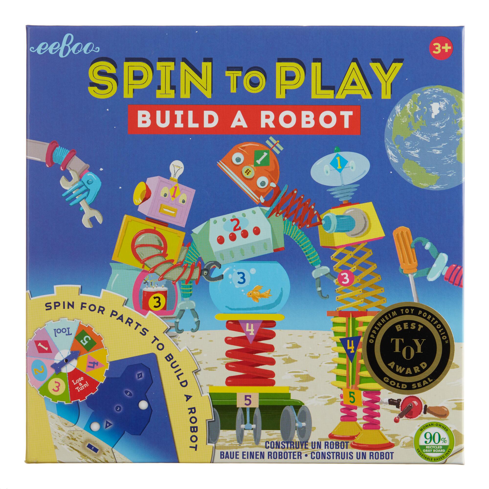 Eeboo Spin to Play Build a Robot Game by World Market