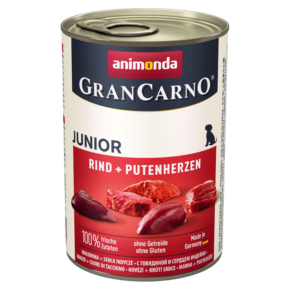Animonda GranCarno Original Junior 6 x 400g - Beef & Turkey Hearts