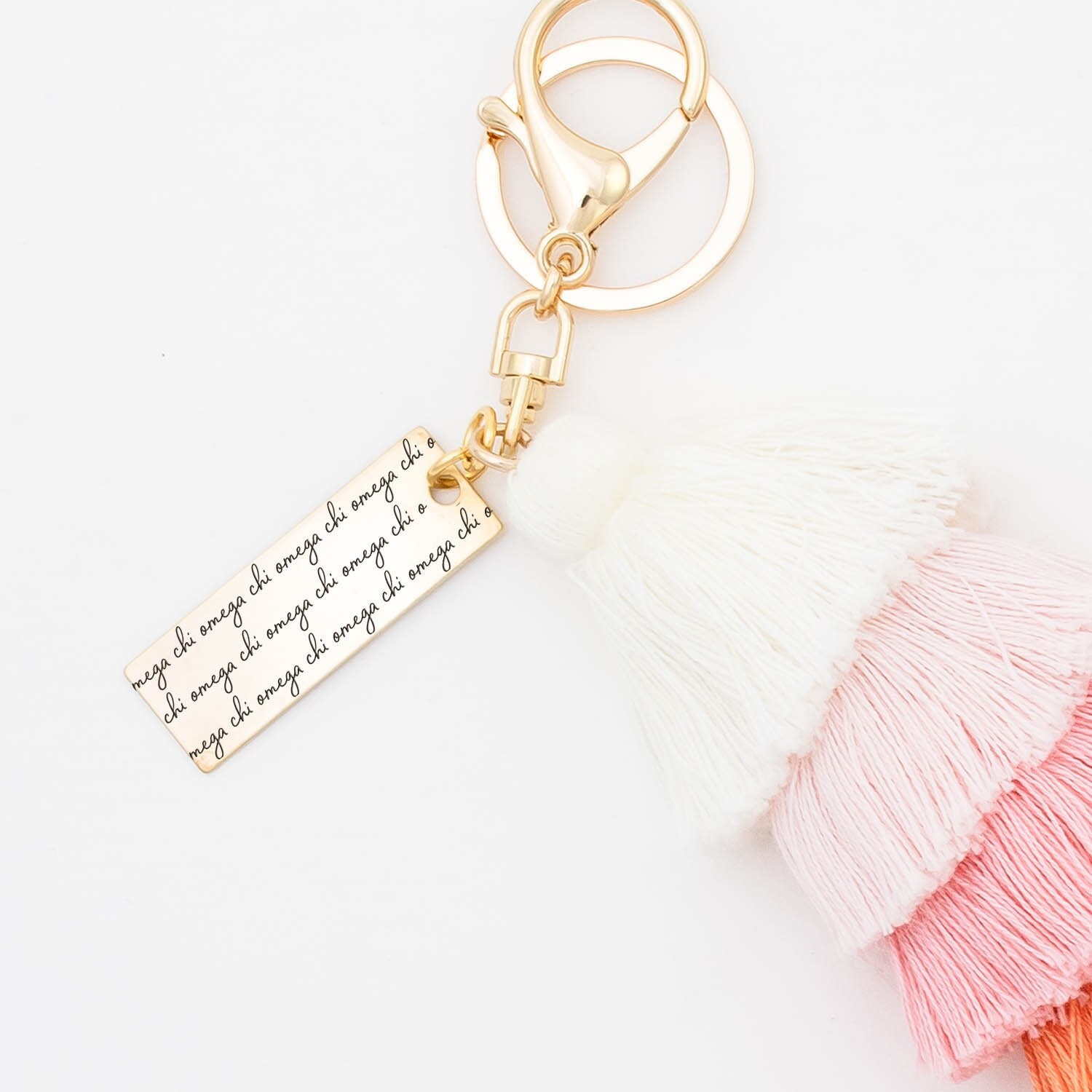 Chi Omega Keychain, Chio Tassel X O Sorority Gift, Key Chain With Ombre Tassel, Big Little Gift