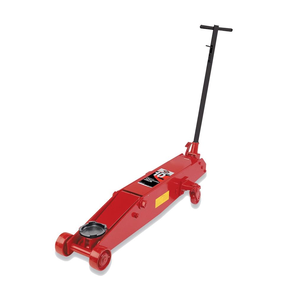 American Forge & Foundry 10 Ton Heavy Duty Manual Hydraulic Long Chassis Jack, 115-200 in Red | 3130