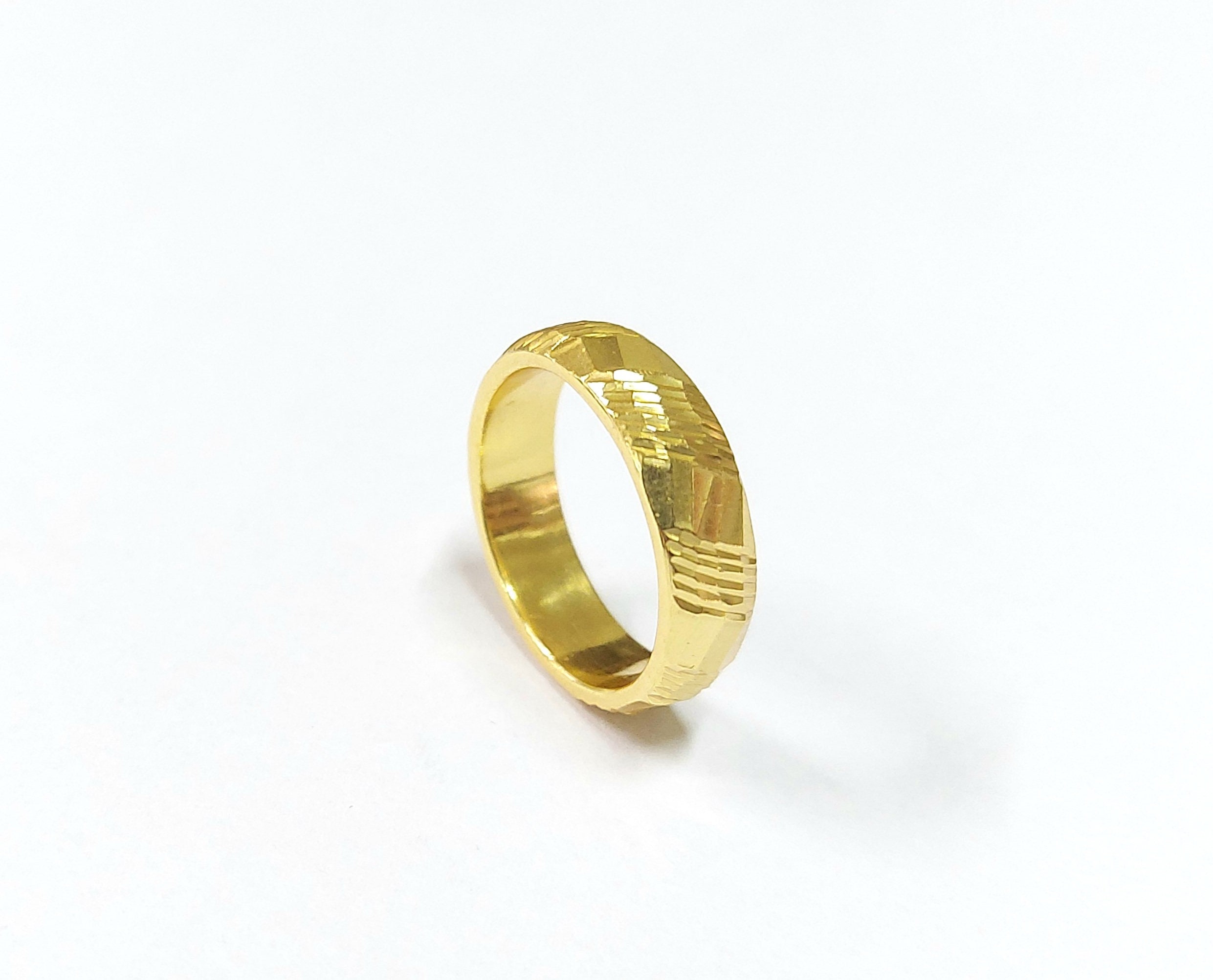 Lazer Cut Thick Solid Ring For Men, Gold Vermeil, Made in 925 Silver, Bands, Best Gift Him, Father's Day, 5 Mm Width