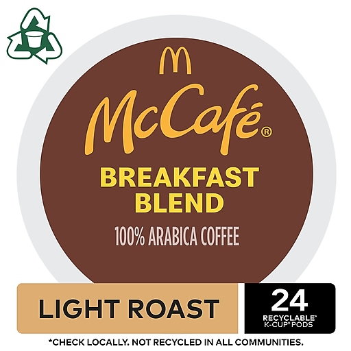 McCafe Breakfast Blend Coffee, Keurig K-Cup Pods, Light Roast, 24/Box (5000201384)