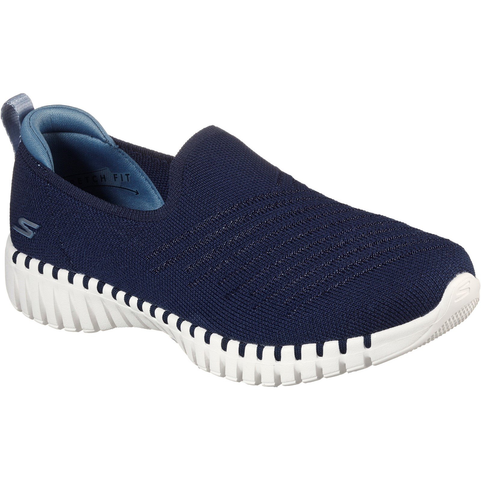 Skechers Women's Go Walk Smart Brunch Slip On Trainer Various Colours 32146 - Navy/Blue 3
