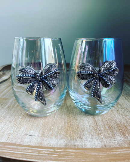 Iridescent stemless wine glasses set of 2/4/6 Unique Cute Gift