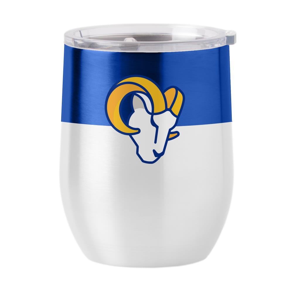 Logo Brands LA Rams 16oz Colorblock Stainless Curved Beverage Stainless Steel in White | 629-S16CB-11