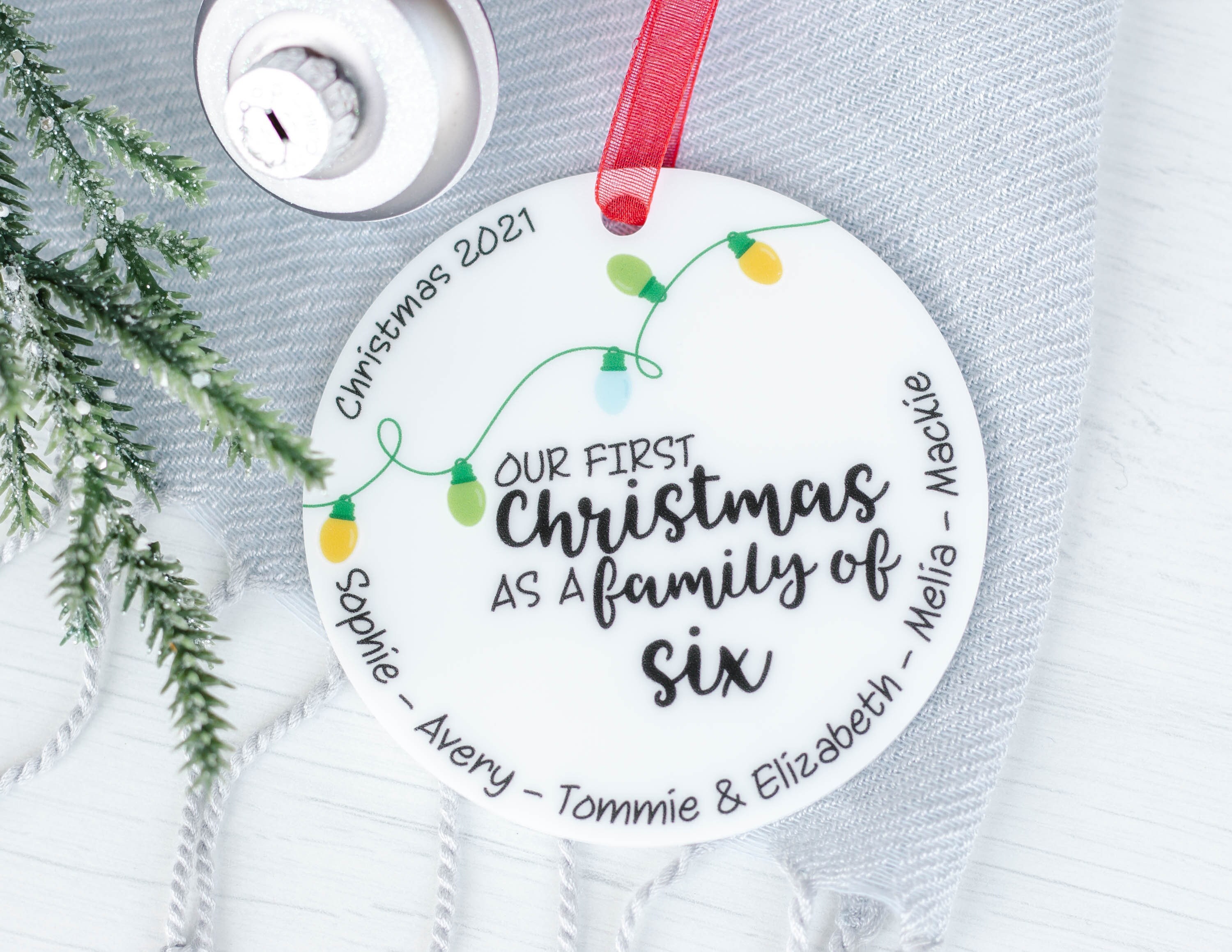 Family Christmas Ornament For Blended - Personalized Adoption New Baby