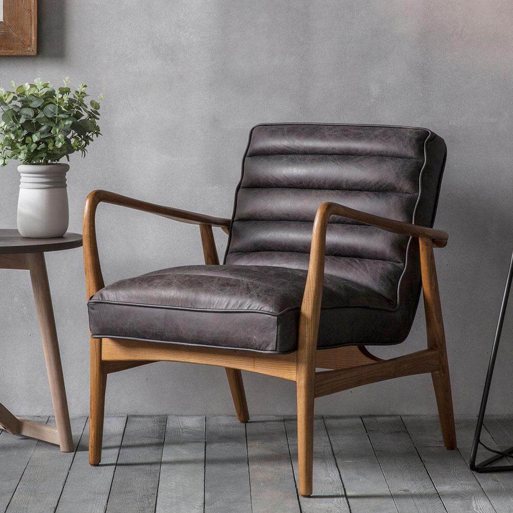 retro leather armchair