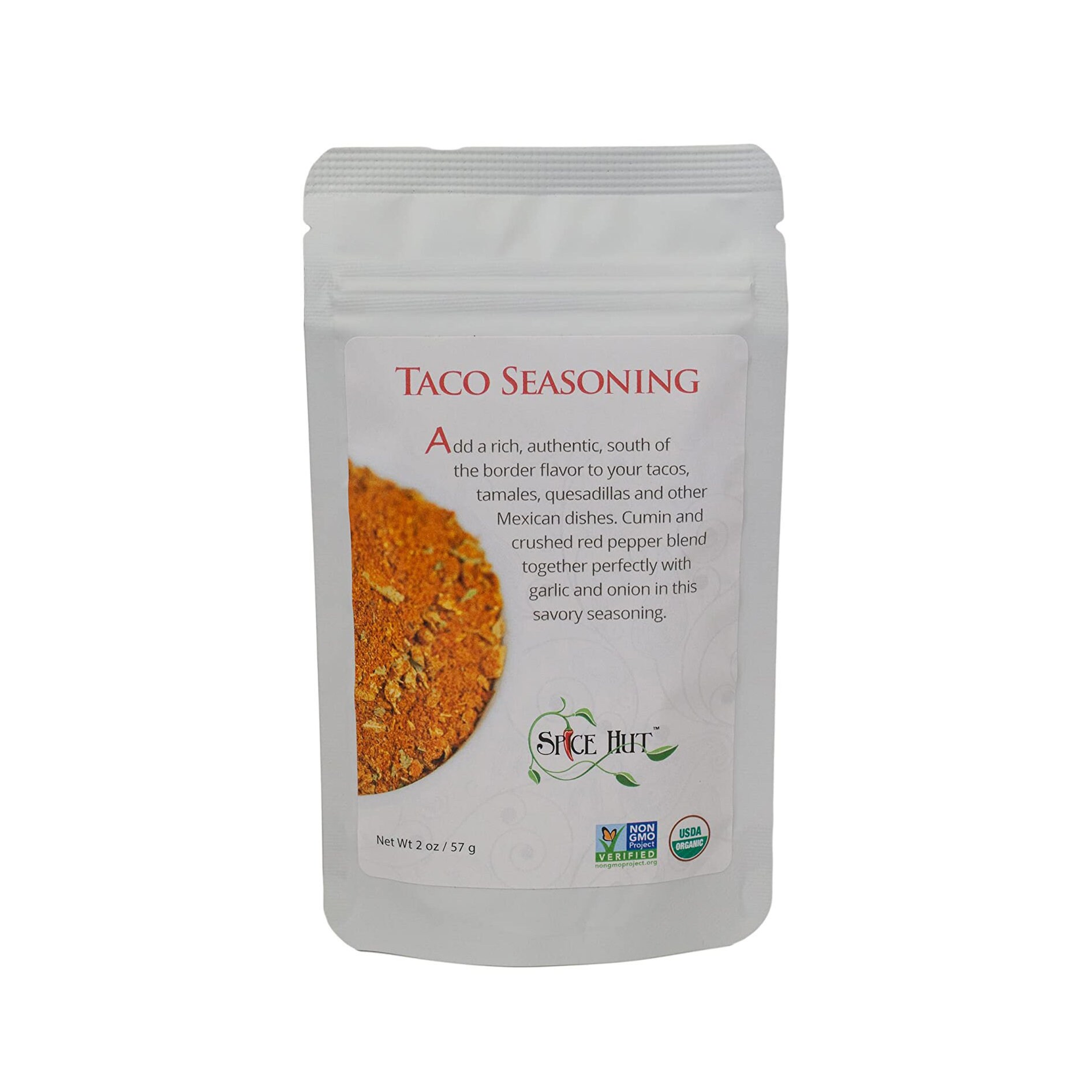 Organic Taco Seasoning, Spice Blend For Southwestern Cooking, 2 Ounce - Salt Free Mexican Food Spices