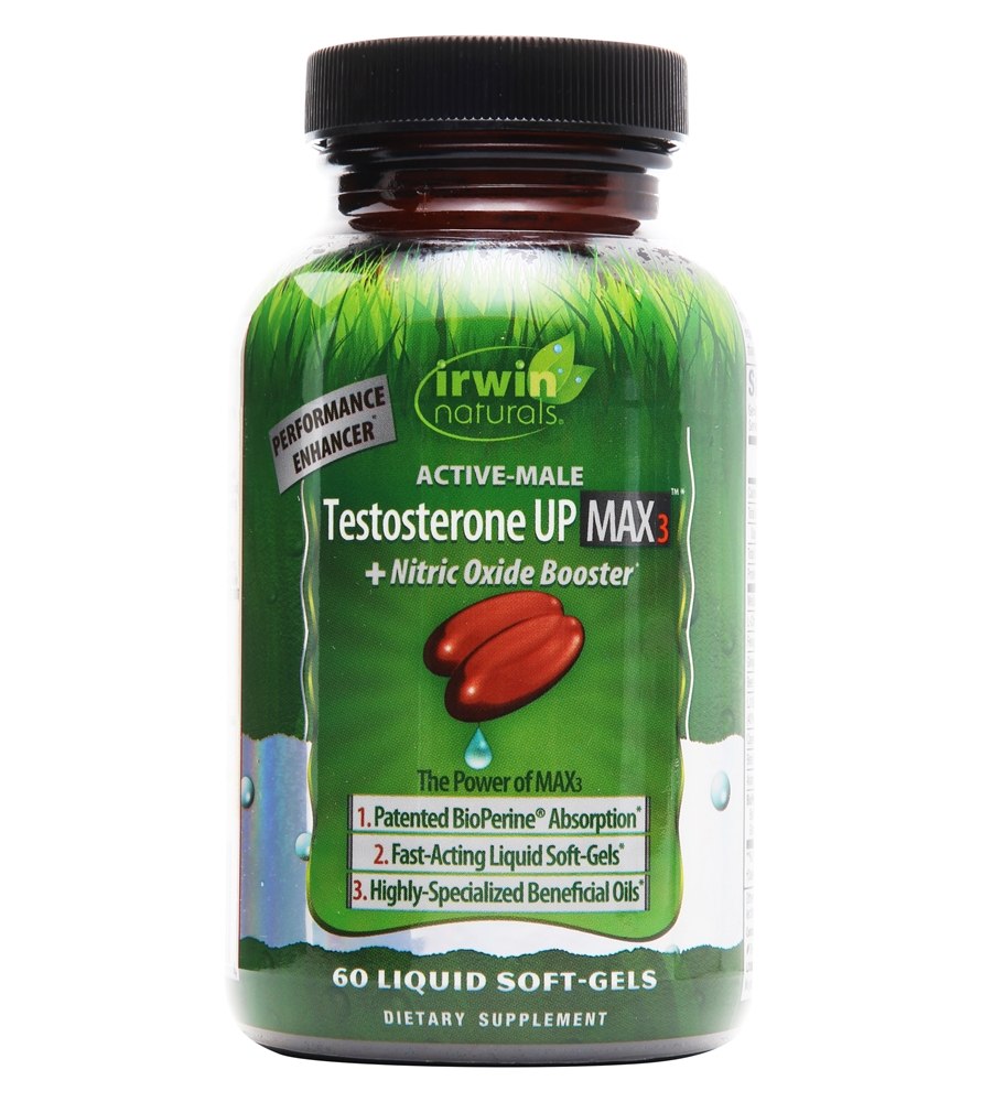 Irwin Naturals - Testosterone UP Max3 Nitric Oxide Booster - 60 Liquid Softgels