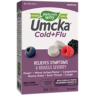 Umcka Cold + Flu Natural Relief - Berry (20 Chewable Tablets)
