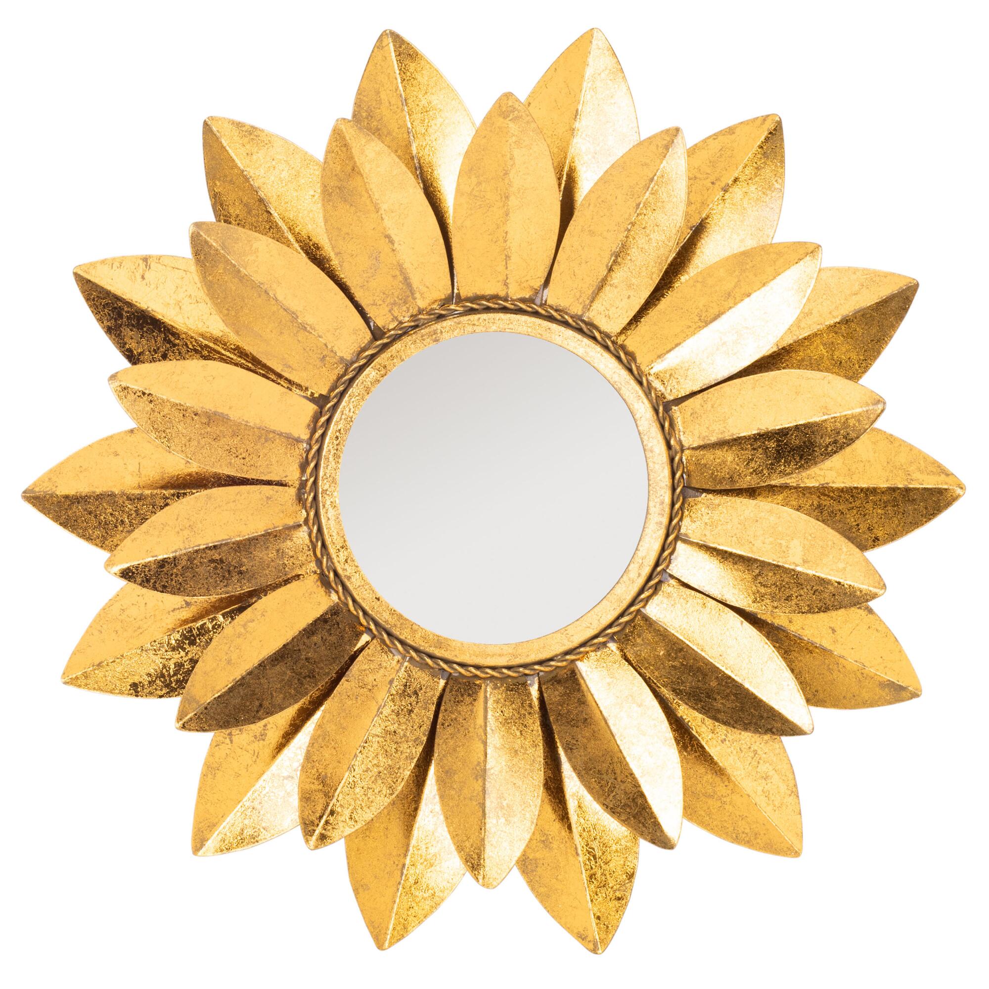 Round Gold Foil Sunflower Mirror by World Market