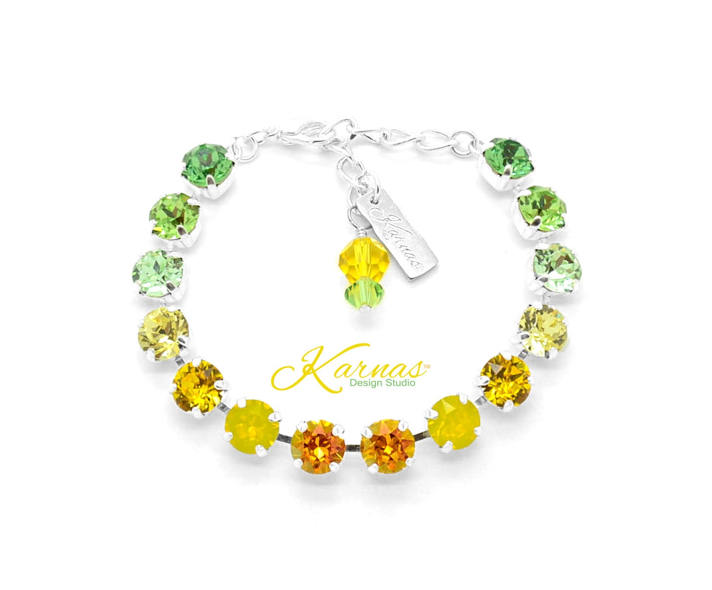 Delightful Daffodil 8mm Charm Bracelet Genuine K.d.s. Premium Crystal Choose Your Finish Karnas Design Studio Free Shipping
