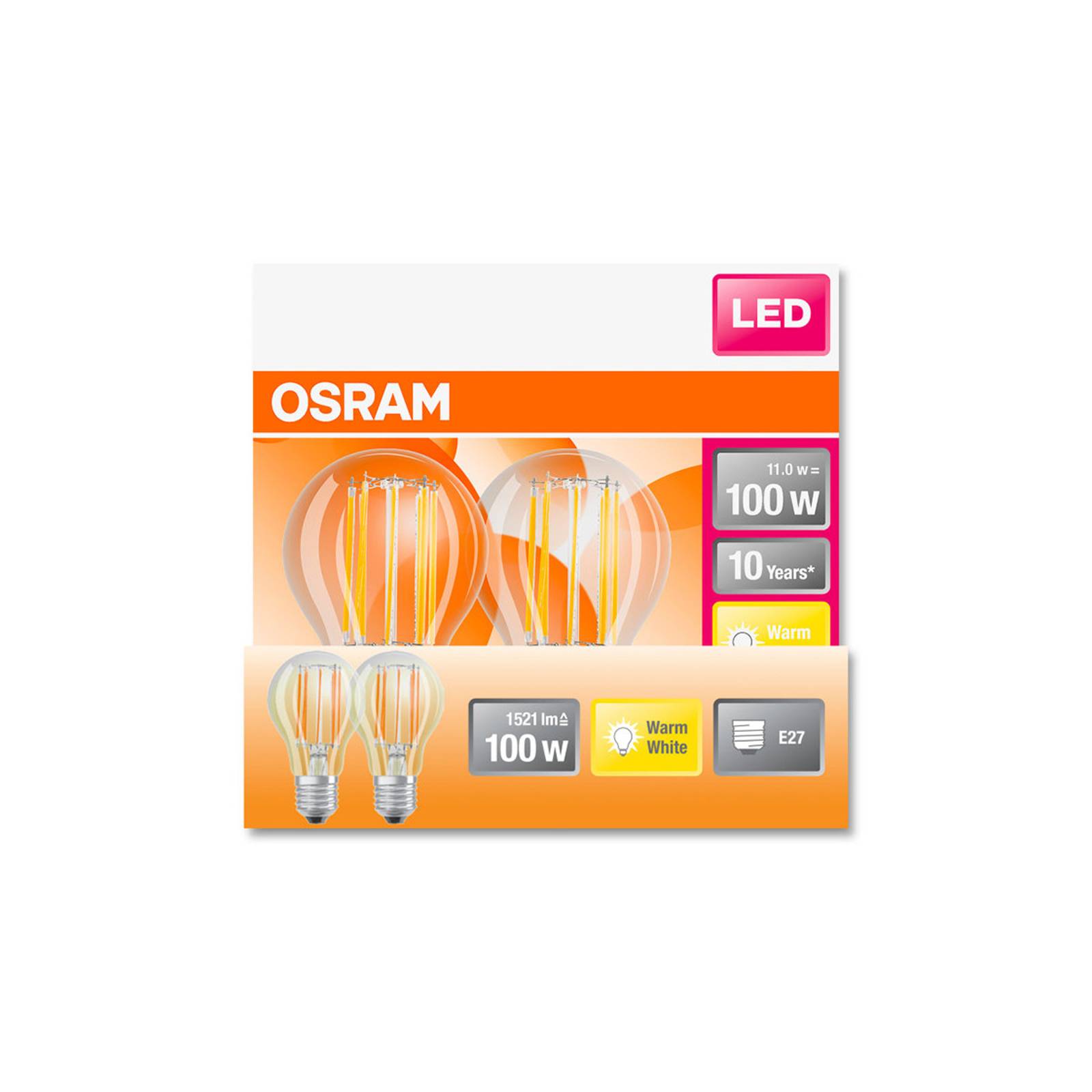 OSRAM-LED-retrofit E27 10W Filament 827 1521lm, 2