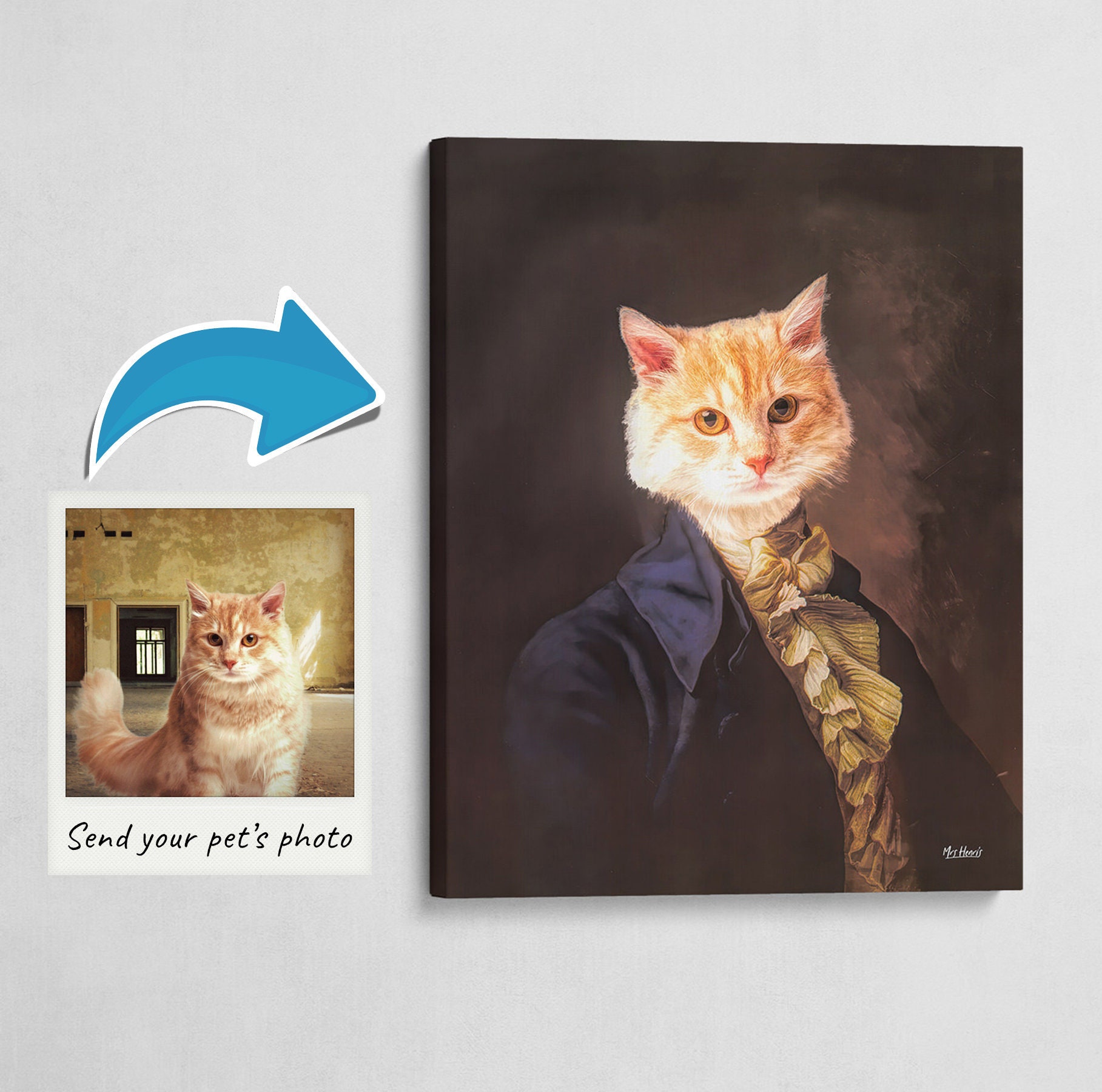 The Count - Cat Renaissance Custom Pet Portrait. Send Us A Photo Of Your For Custom Regal Portrait On Canvas Gift