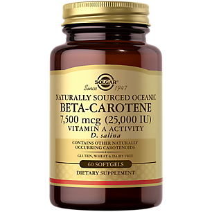100% Natural Oceanic Beta-Carotene - Vitamin A Activity - 25,000 IU (60 Softgels)