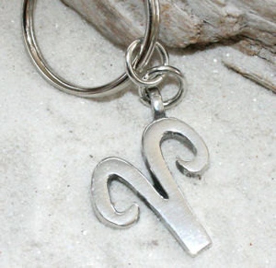Pewter Aries The Ram Zodiac Astrology Sun Sign Of March April Keychain Key Ring | 27C"