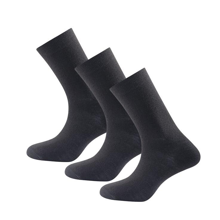 Devold Unisex Daily Medium Sock 3PK - Merino Wool, Black / 36-40