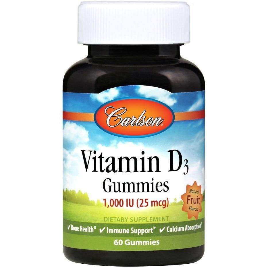 Vitamin D3 Gummies, 1000 IU Natural Fruit - 60 gummies