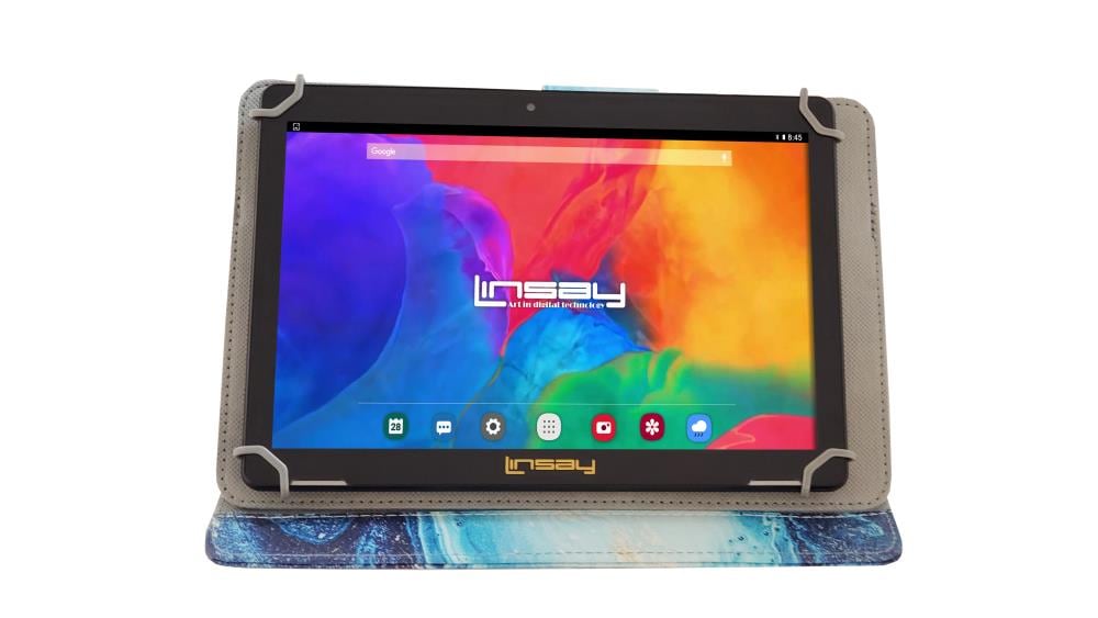 LINSAY 10.1-in Wi-Fi Only Android 10 Tablet with Accessories with Case Included Type Cover Included Marble | F10IPCMO