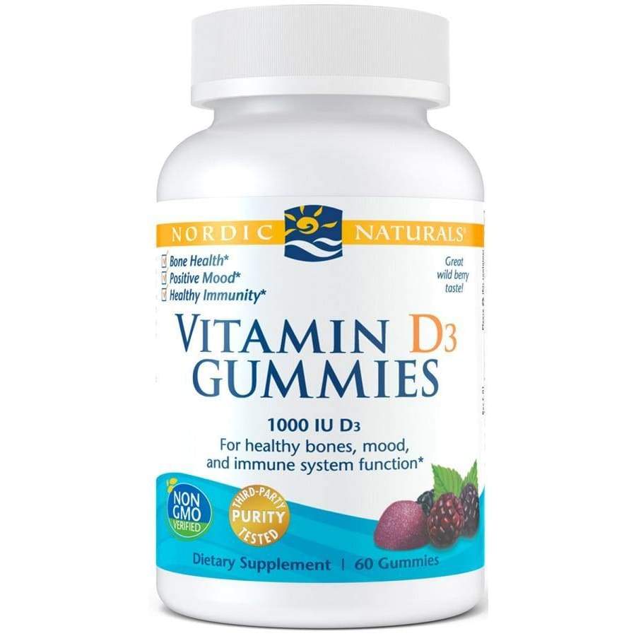 Vitamin D3 Gummies, 1000 IU Wild Berry - 60 gummies