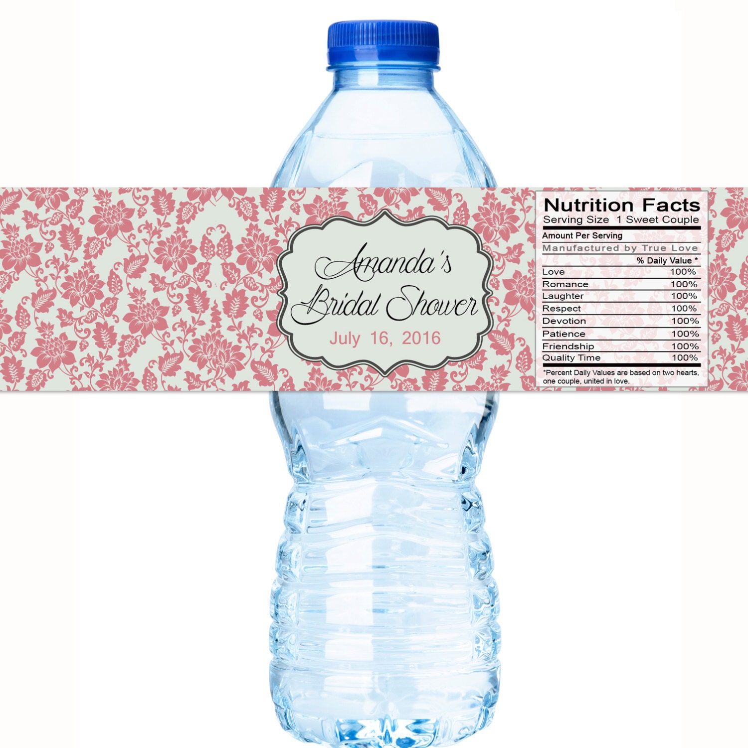 30 Wedding Favors - Bridal Shower Water Bottle Labels Decor Stickers Wraps